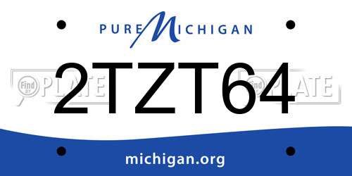 2TZT64 Michigan License Plate