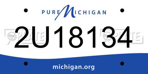 2U18134 Michigan License Plate