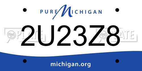 2U23Z8 Michigan License Plate