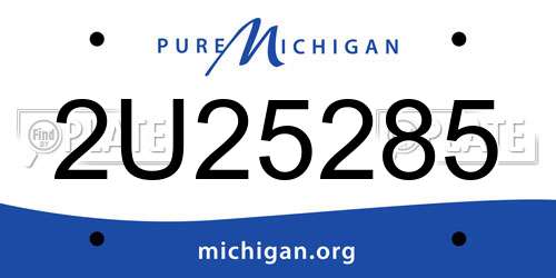2U25285 Michigan License Plate