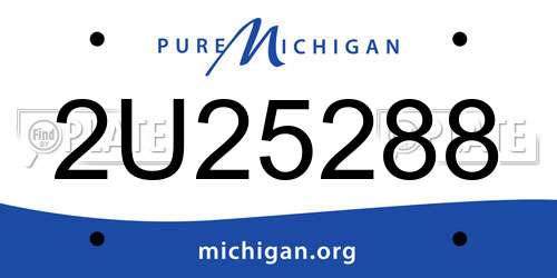 2U25288 Michigan License Plate