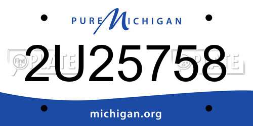 2U25758 Michigan License Plate