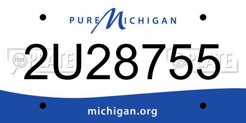 2U28755 Michigan License Plate