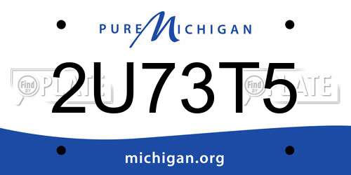 2U73T5 Michigan License Plate