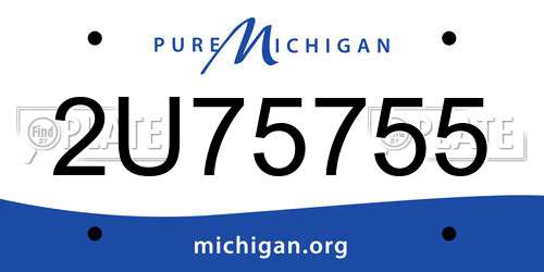 2U75755 Michigan License Plate