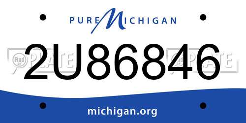 2U86846 Michigan License Plate