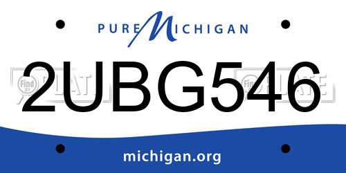 2UBG546 Michigan License Plate