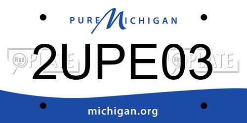 2UPE03 Michigan License Plate