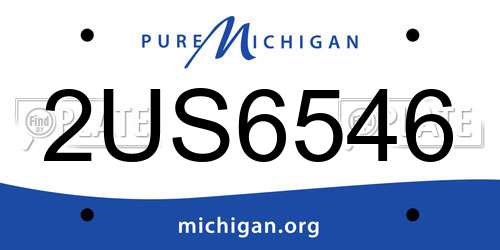 2US6546 Michigan License Plate
