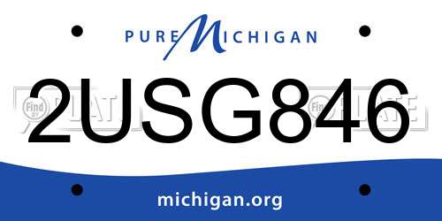 2USG846 Michigan License Plate