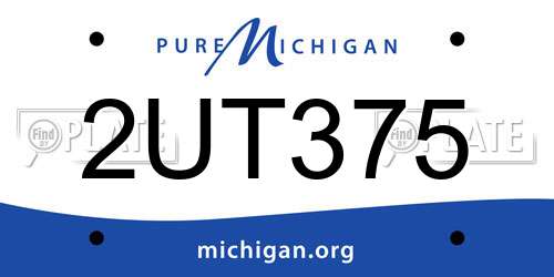 2UT375 Michigan License Plate
