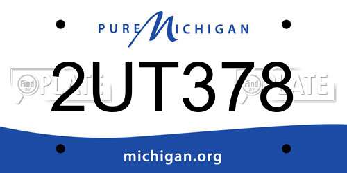 2UT378 Michigan License Plate