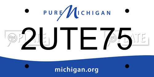 2UTE75 Michigan License Plate