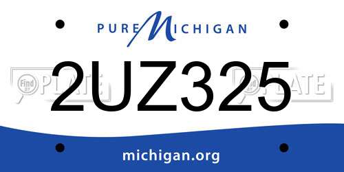 2UZ325 Michigan License Plate