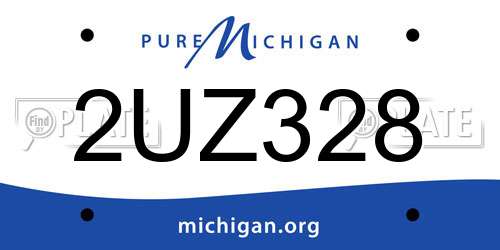 2UZ328 Michigan License Plate