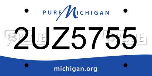 2UZ5755 Michigan License Plate