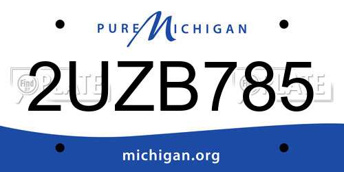 2UZB785 Michigan License Plate