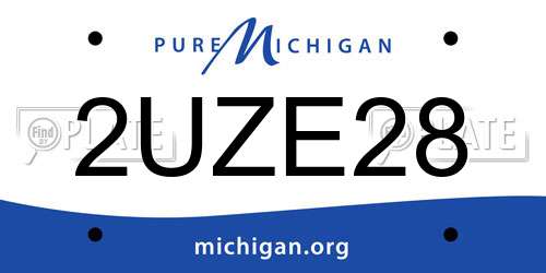 2UZE28 Michigan License Plate