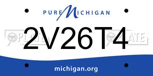 2V26T4 Michigan License Plate