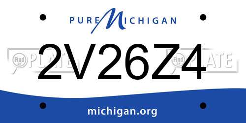 2V26Z4 Michigan License Plate