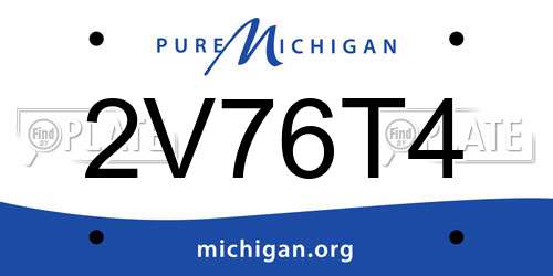 2V76T4 Michigan License Plate