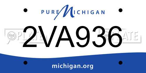 2VA936 Michigan License Plate