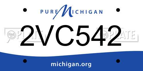 2VC542 Michigan License Plate