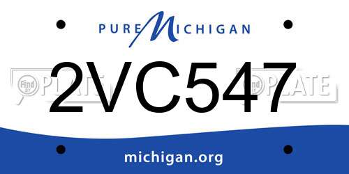 2VC547 Michigan License Plate