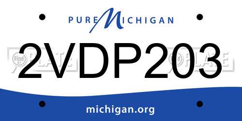 2VDP203 Michigan License Plate