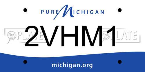 2VHM1 Michigan License Plate