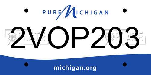 2VOP203 Michigan License Plate