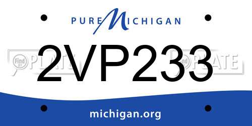 2VP233 Michigan License Plate