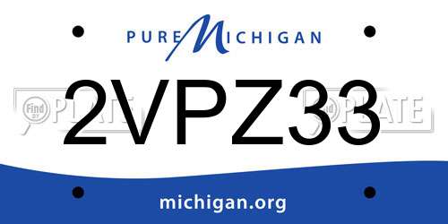 2VPZ33 Michigan License Plate