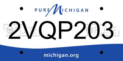 2VQP203 Michigan License Plate