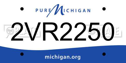 2VR2250 Michigan License Plate