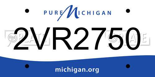 2VR2750 Michigan License Plate