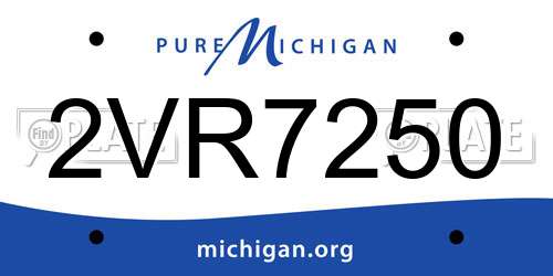 2VR7250 Michigan License Plate