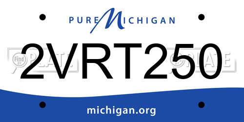 2VRT250 Michigan License Plate