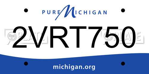 2VRT750 Michigan License Plate