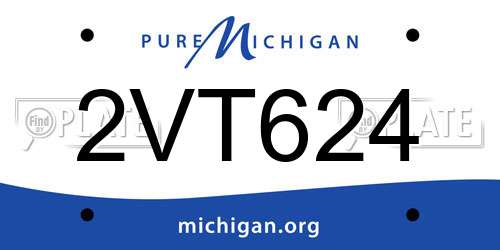 2VT624 Michigan License Plate