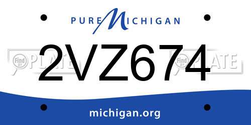 2VZ674 Michigan License Plate