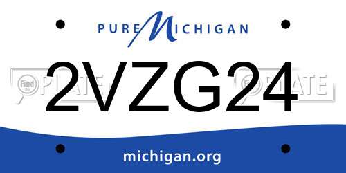 2VZG24 Michigan License Plate