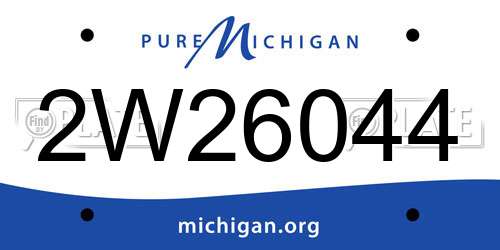 2W26044 Michigan License Plate