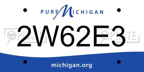 2W62E3 Michigan License Plate