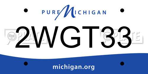 2WGT33 Michigan License Plate