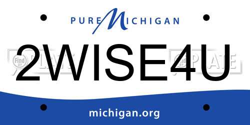 2WISE4U Michigan License Plate