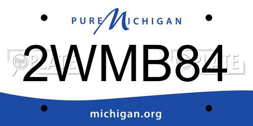 2WMB84 Michigan License Plate