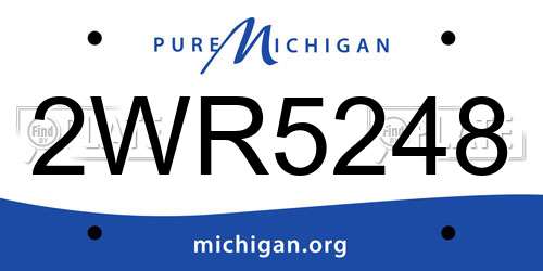 2WR5248 Michigan License Plate