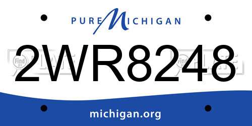 2WR8248 Michigan License Plate