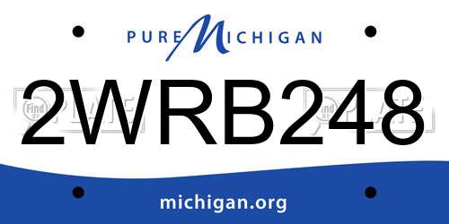 2WRB248 Michigan License Plate